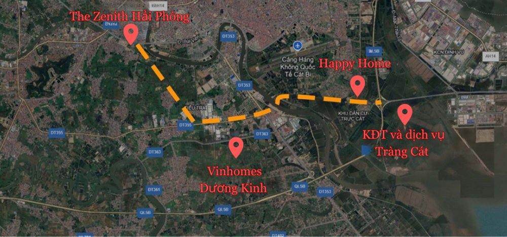 Các dự án bất động sản xung quanh tuyến đường vành đai 2.