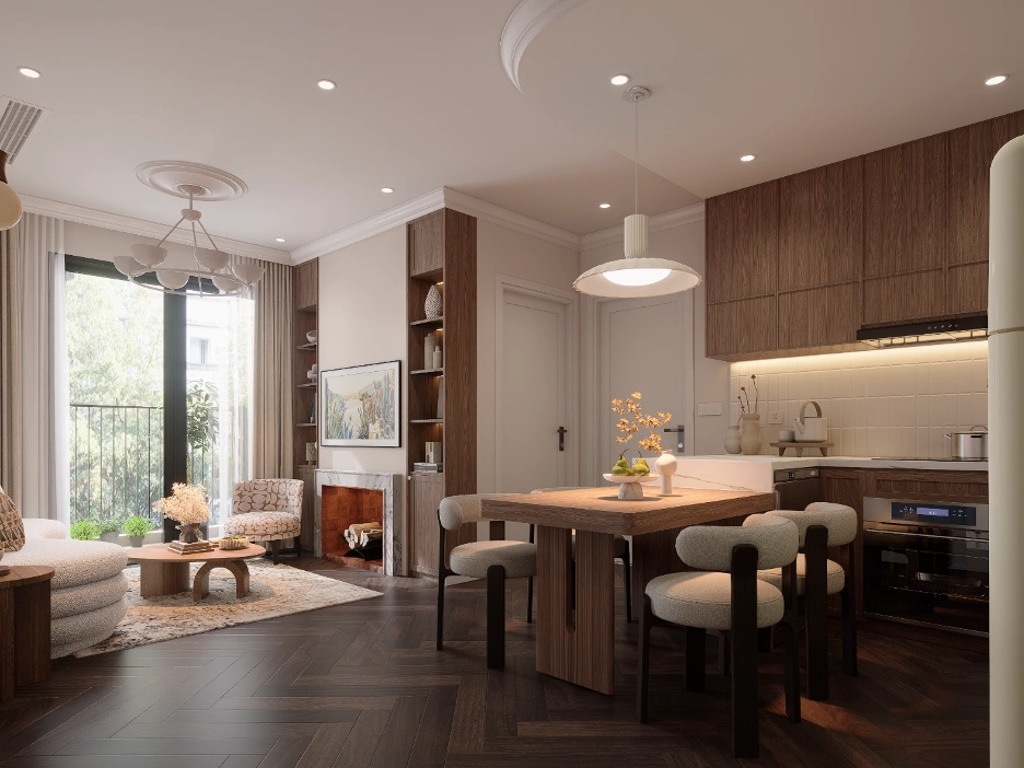 Không gian căn hộ hai phòng ngủ tại The Zenith Hải Phòng